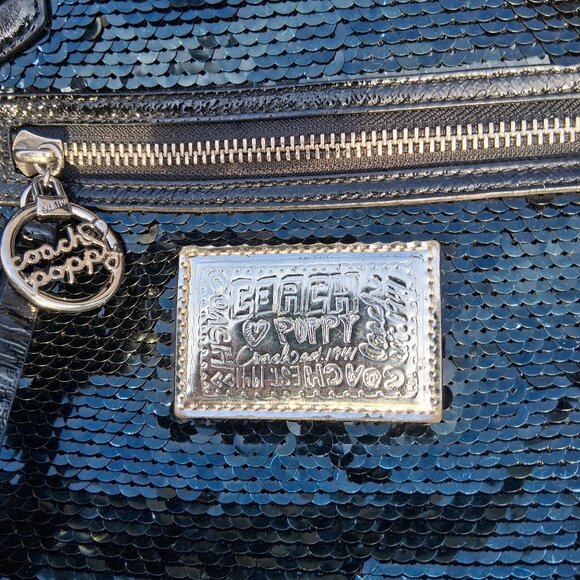 Coach Poppy Rocker 2 Way Satchel with Black Sequins/ Patent Leather - Picture 6 of 8